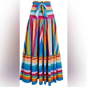 NWT farm rio striped rainbow maxi skirt size XS